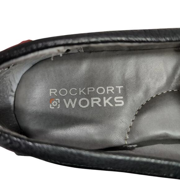Rockport Works Penny Loafer sz 8 Women Top Shore Leather Slip On Black Steel Toe - Picture 10 of 11